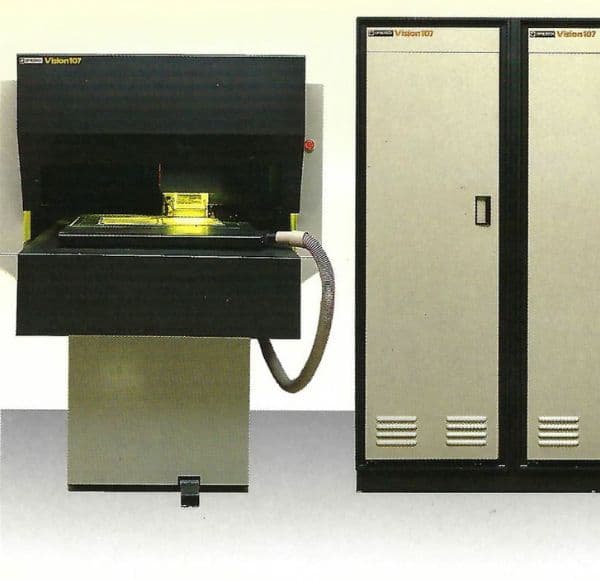 Two Optrotech automated optical inspection machines on a factory floor.
